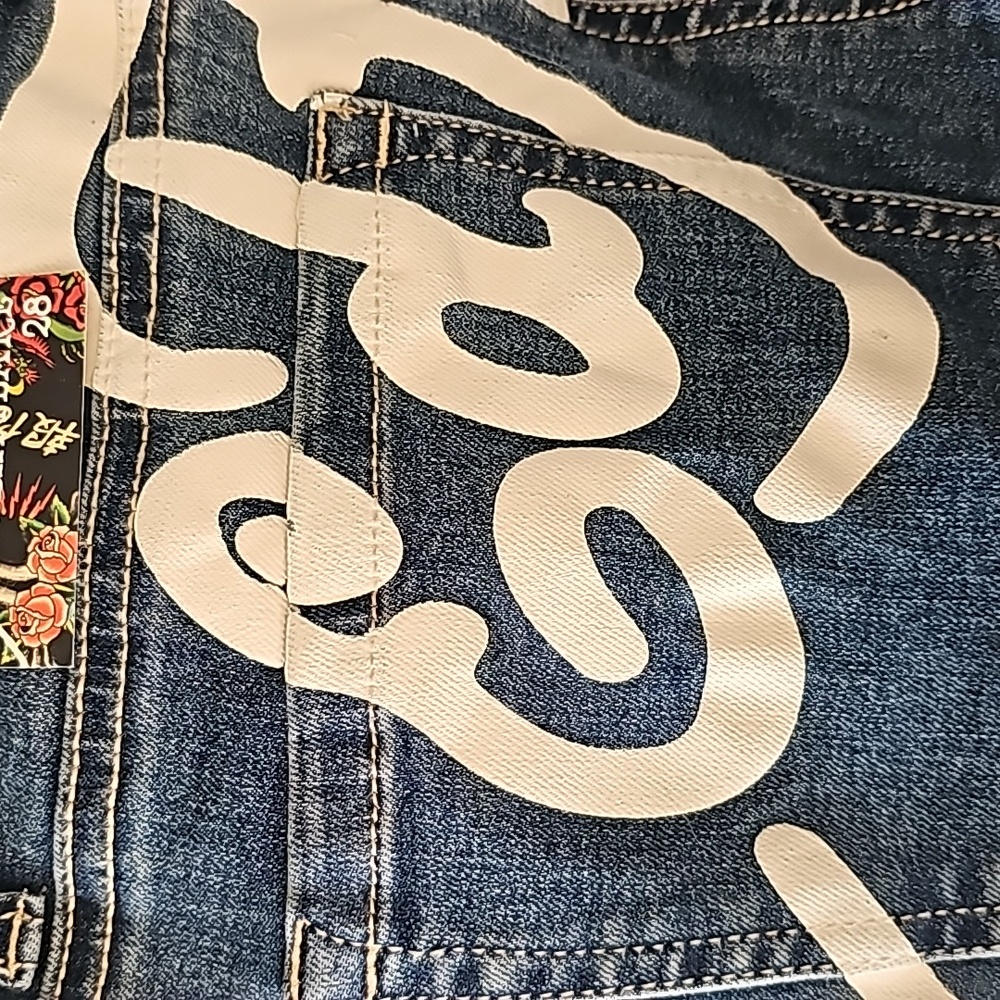 Ed Hardy NYC Eagle Slim Flare Jean Women's 28 - Picture 3 of 6